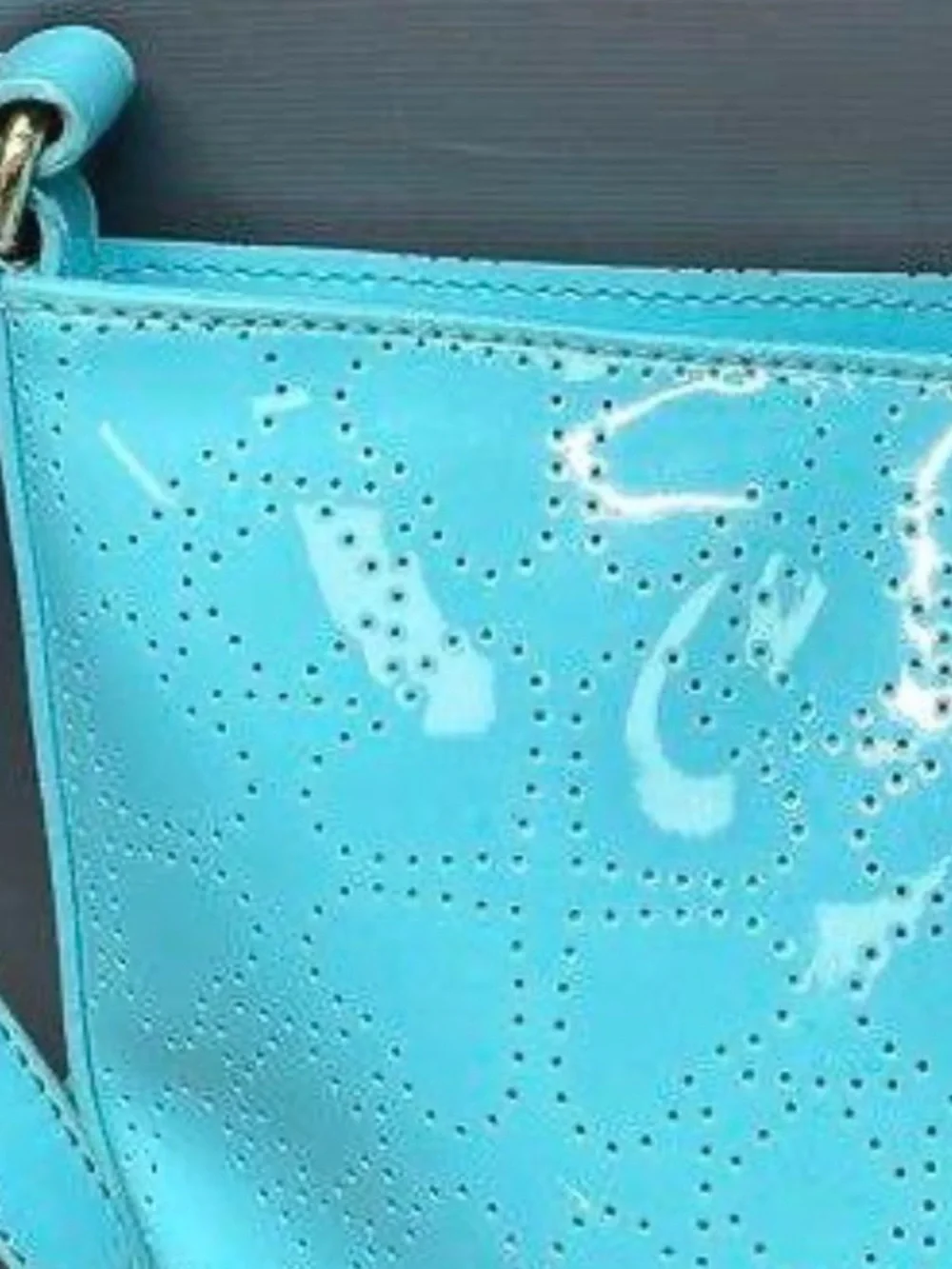 Kate spade Turquoise Perforated Patent Crossbody Bag Storybook Liner